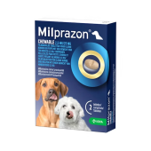 Milprazon Chewable 2,5 mg - противопаразитни таблетки за кучета до 5 кг, 4 броя